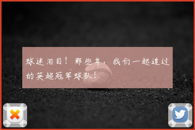 球迷泪目！那些年，我们一起追过的英超冠军球队！